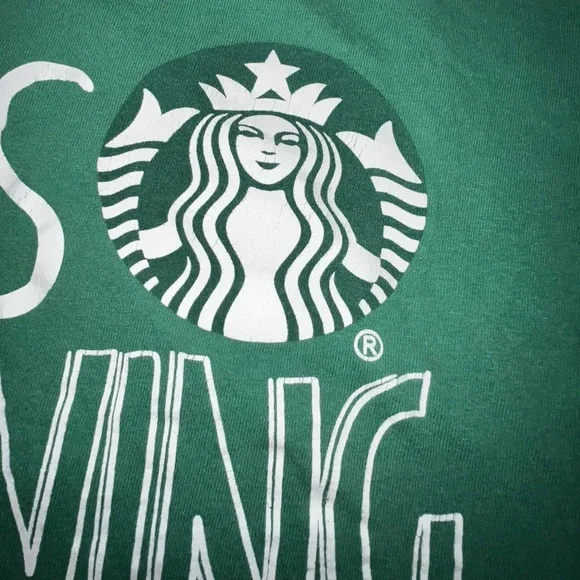 Starbucks Good Things Are Happening Earth Day Green Employee Issued T-Shirt S - Picture 3 of 6